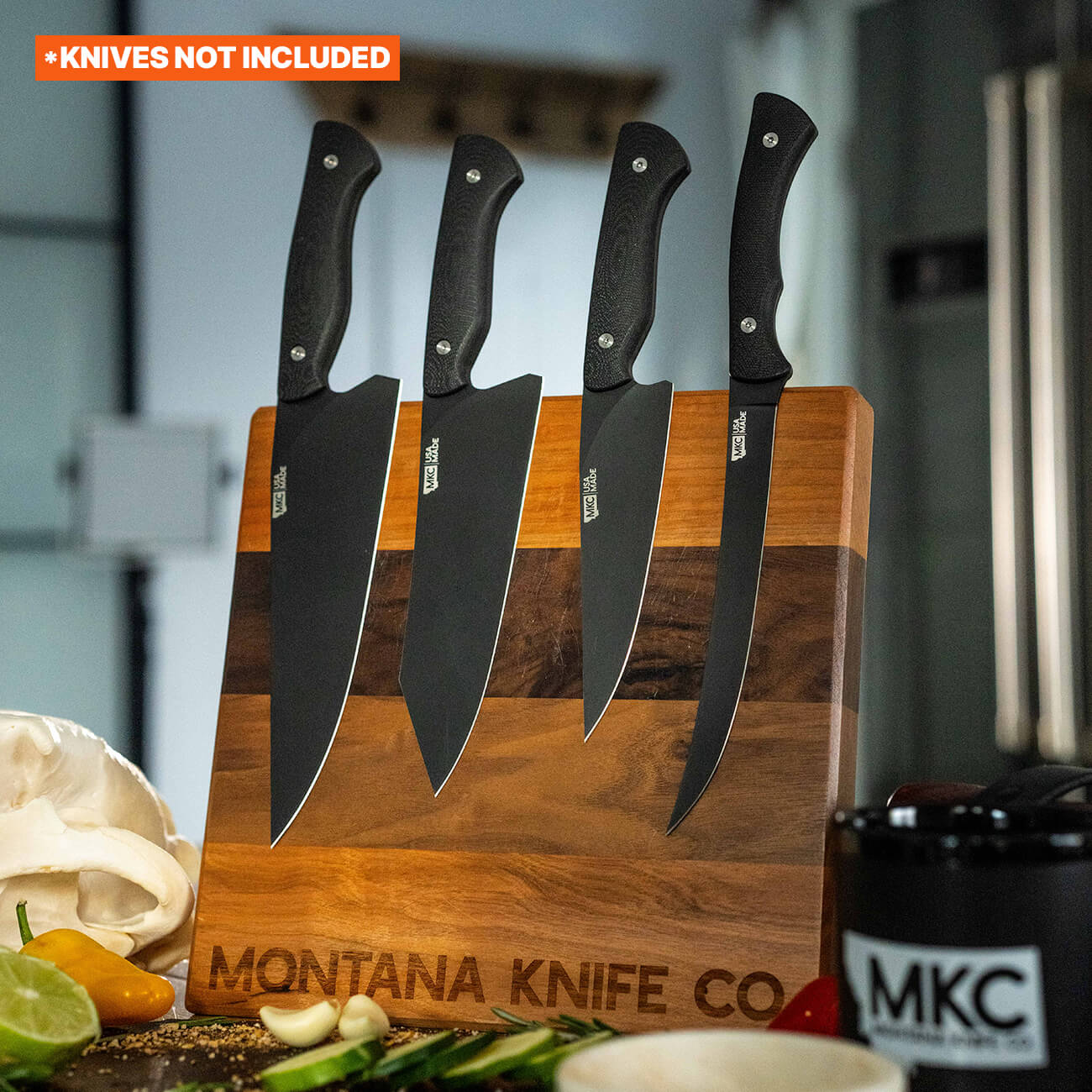 LIMITED EDITION MKC CULINARY KNIFE STAND - DARK WOOD FINISH