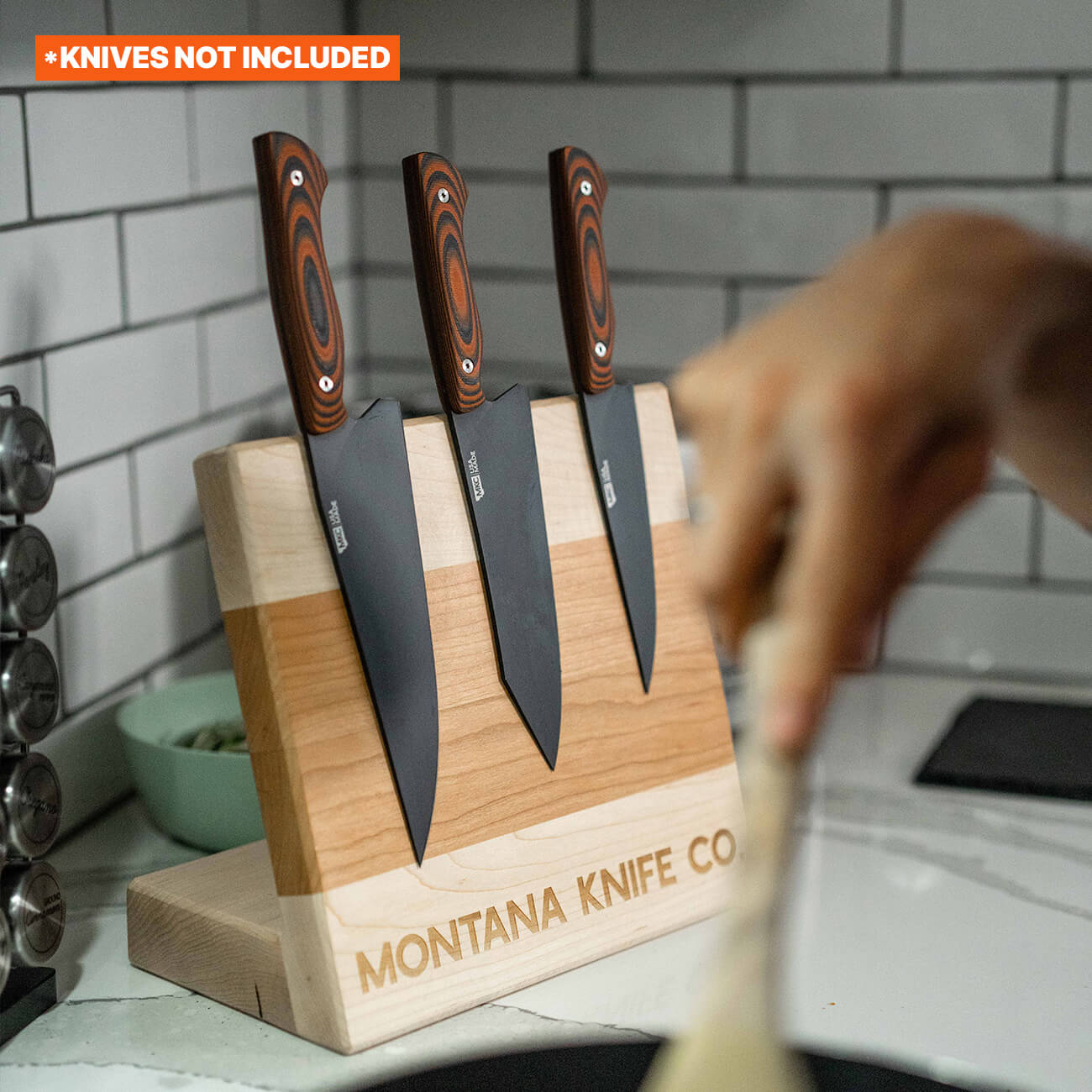 LIMITED EDITION MKC CULINARY KNIFE STAND - LIGHT WOOD FINISH