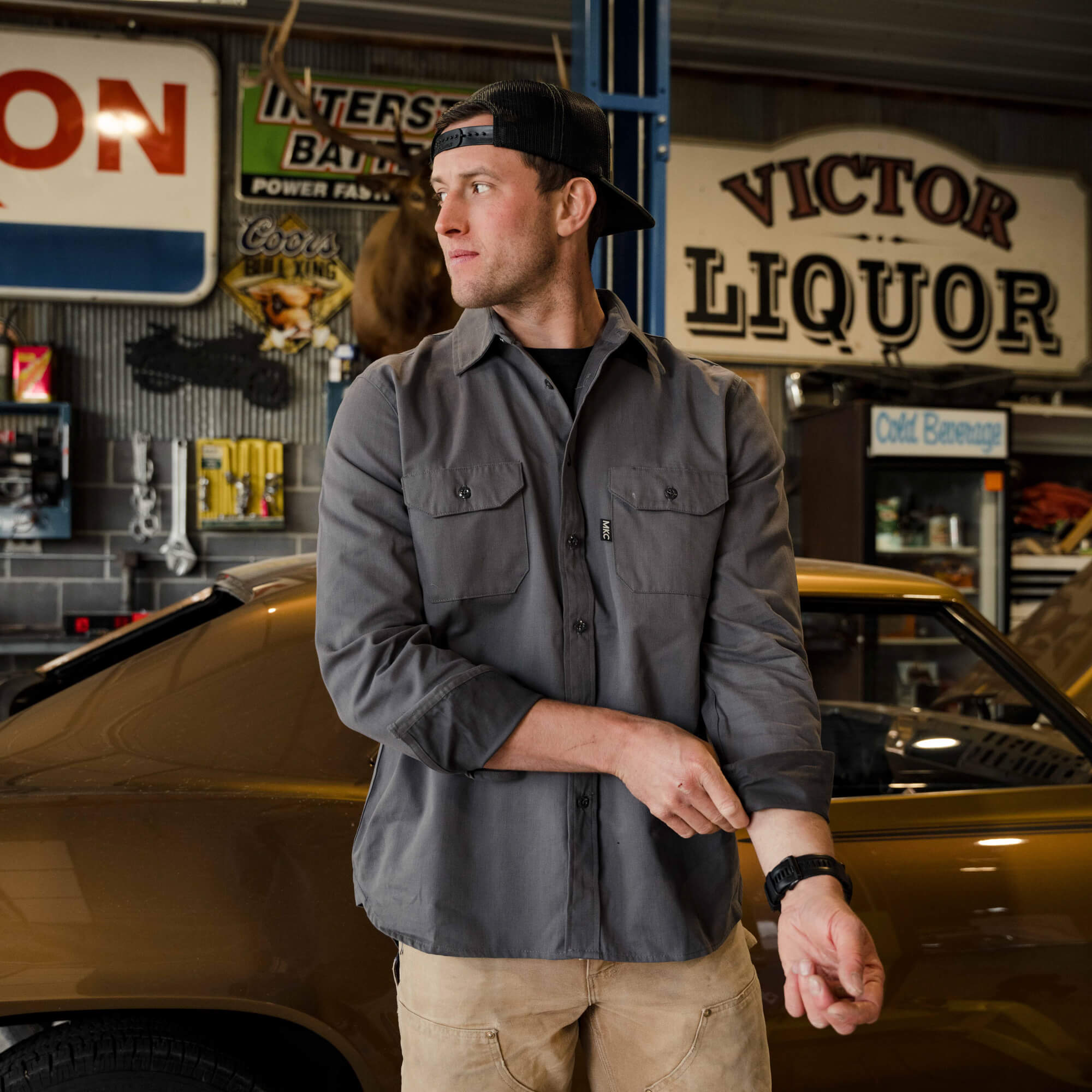 MKC Shop Shirt - USA Made - Graphite | Montana Knife Company