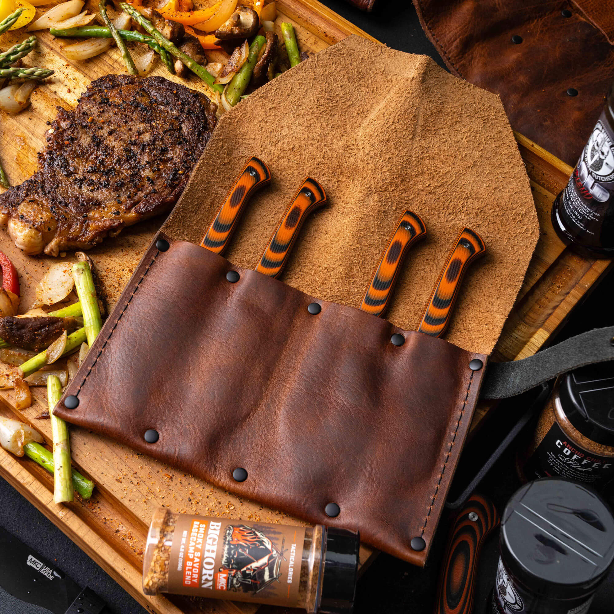 MKC STEAK KNIVES (SET OF 4) - PVD - ORANGE/BLACK