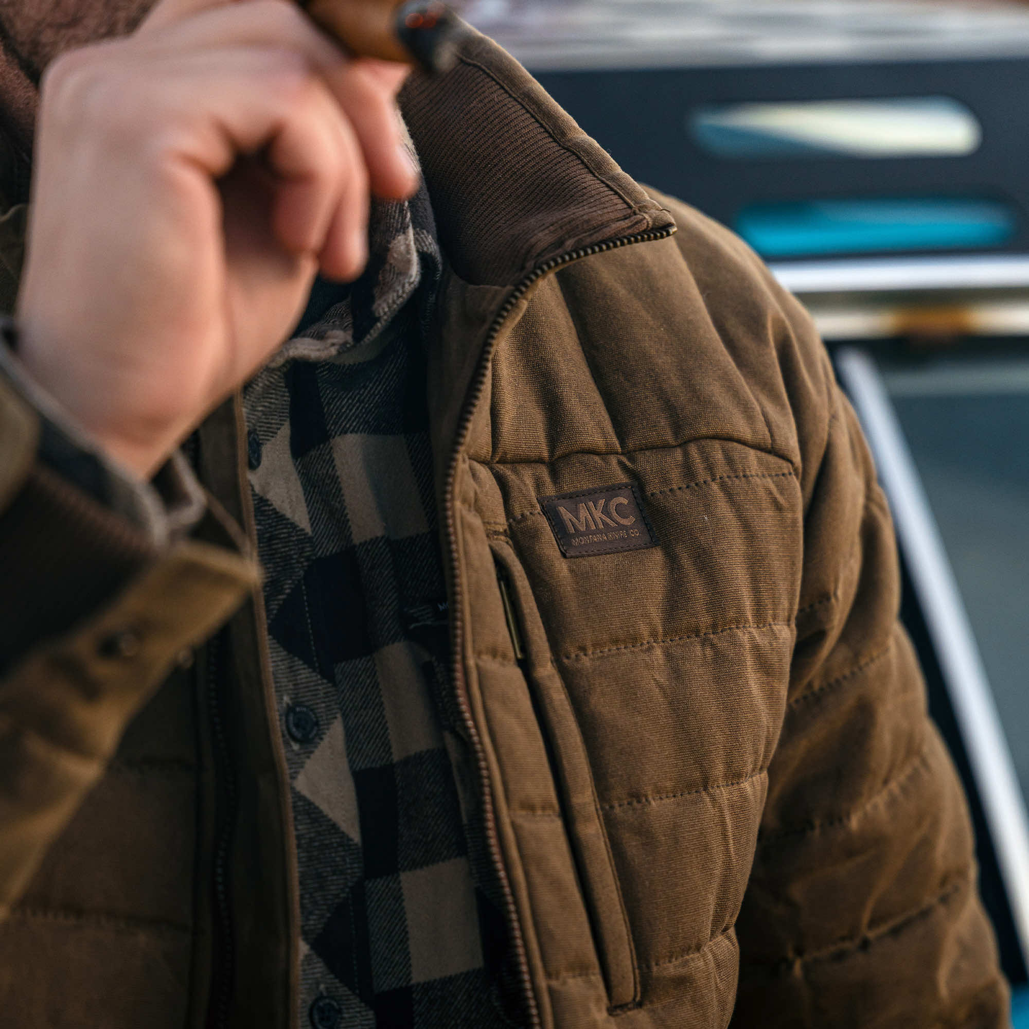 Whitefish Waxed Canvas Puffy Jacket | Montana Knife Company