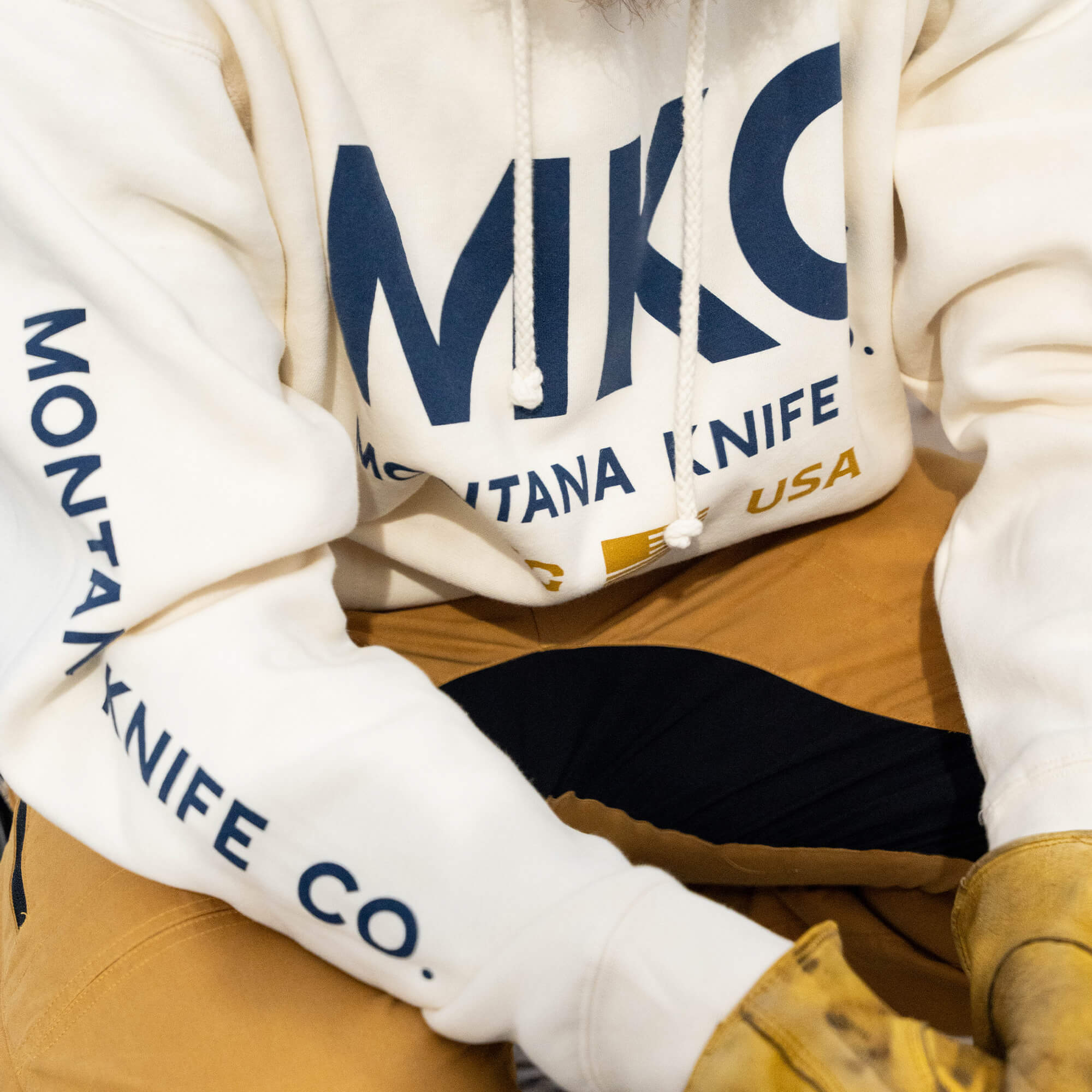 MKC LARGE LOGO HOODIE - BONE