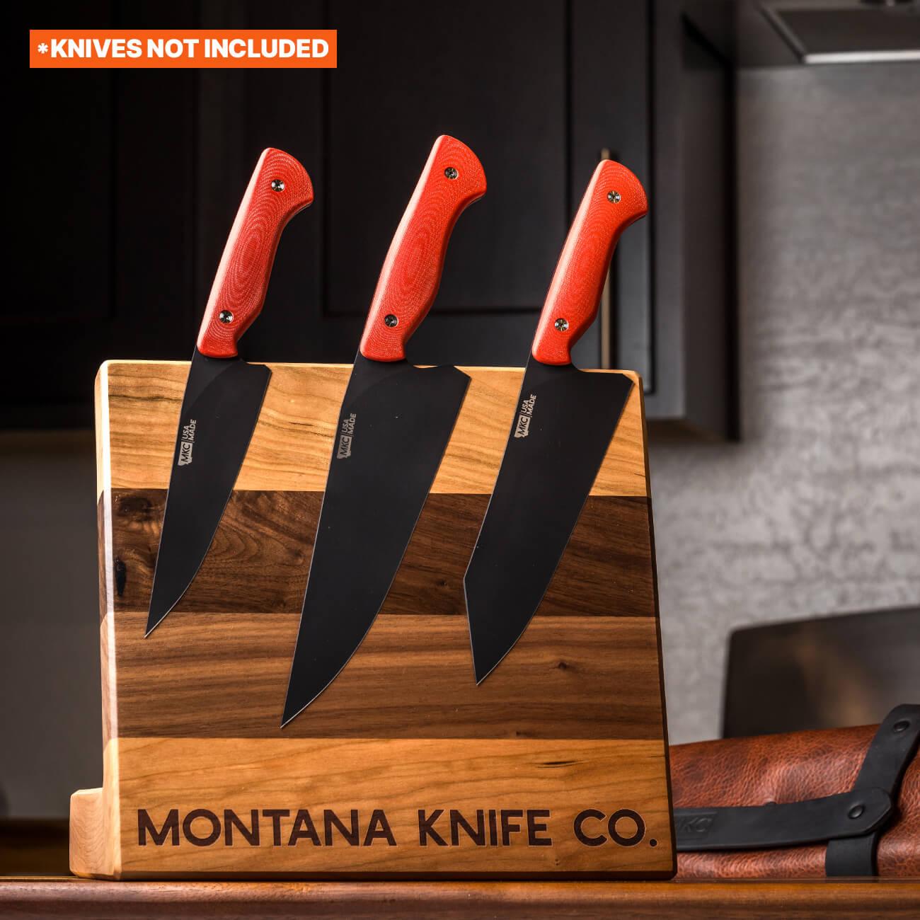 LIMITED EDITION MKC CULINARY KNIFE STAND - DARK WOOD FINISH