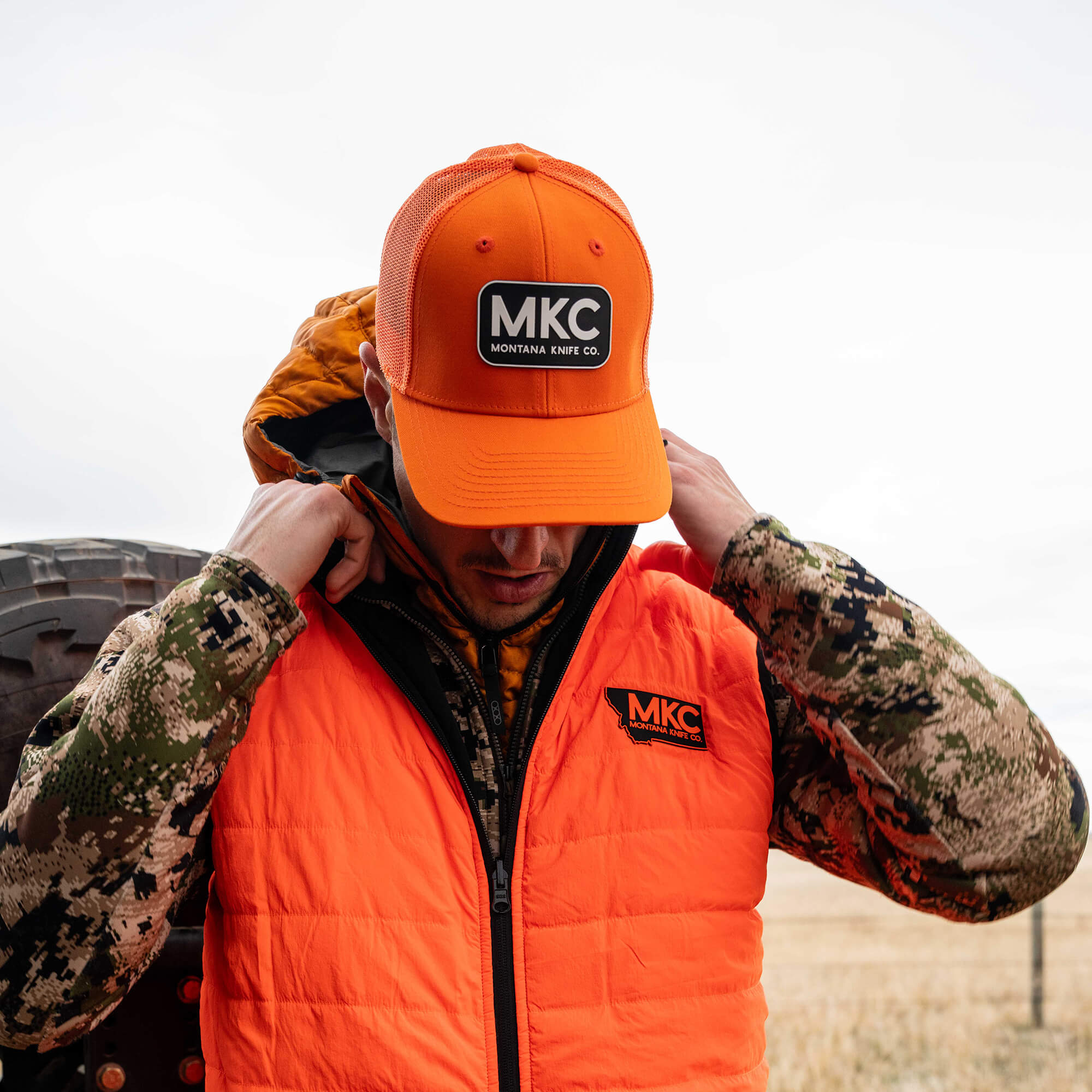 BLAZE ORANGE MKC LOGO HAT