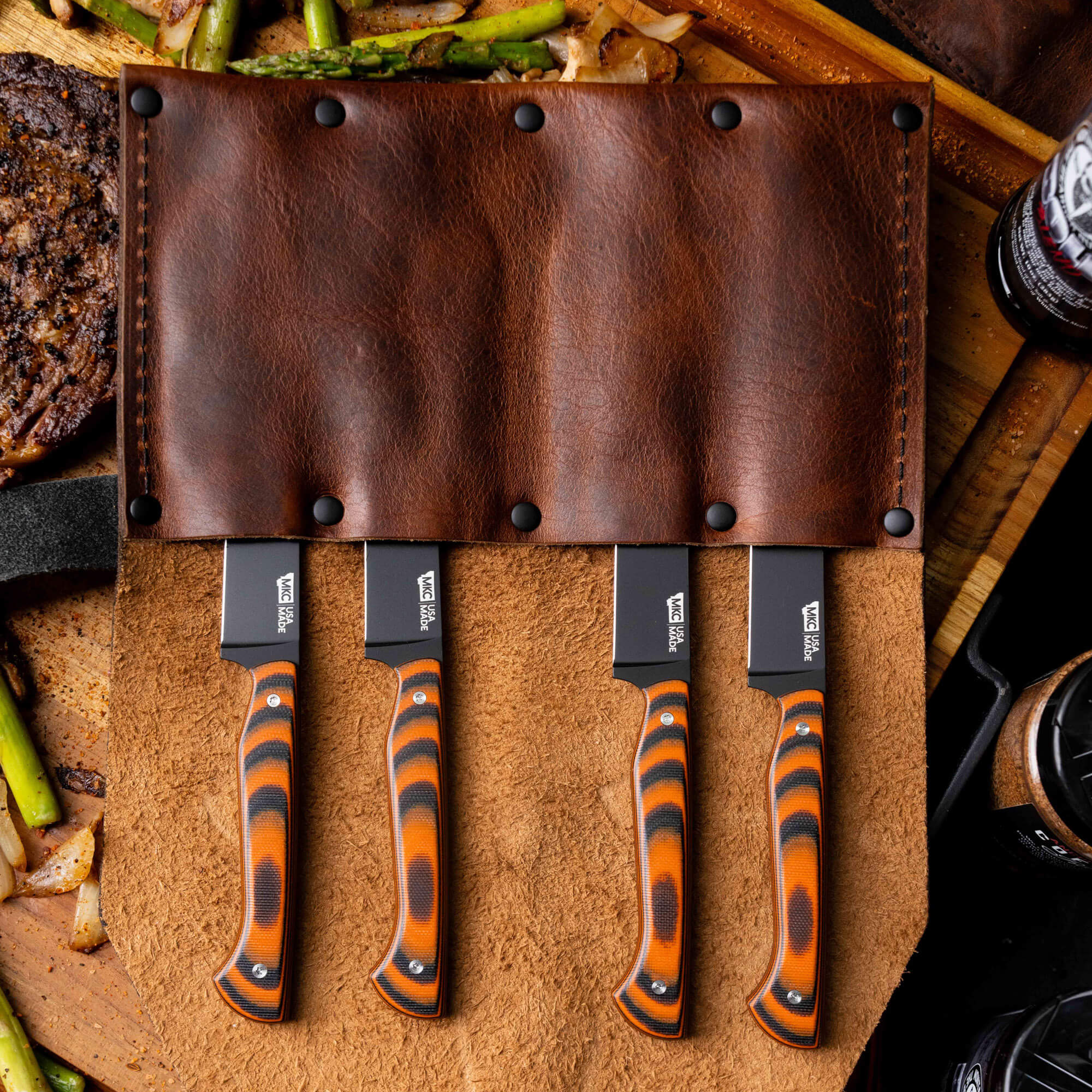 MKC STEAK KNIVES (SET OF 4) - PVD - ORANGE/BLACK