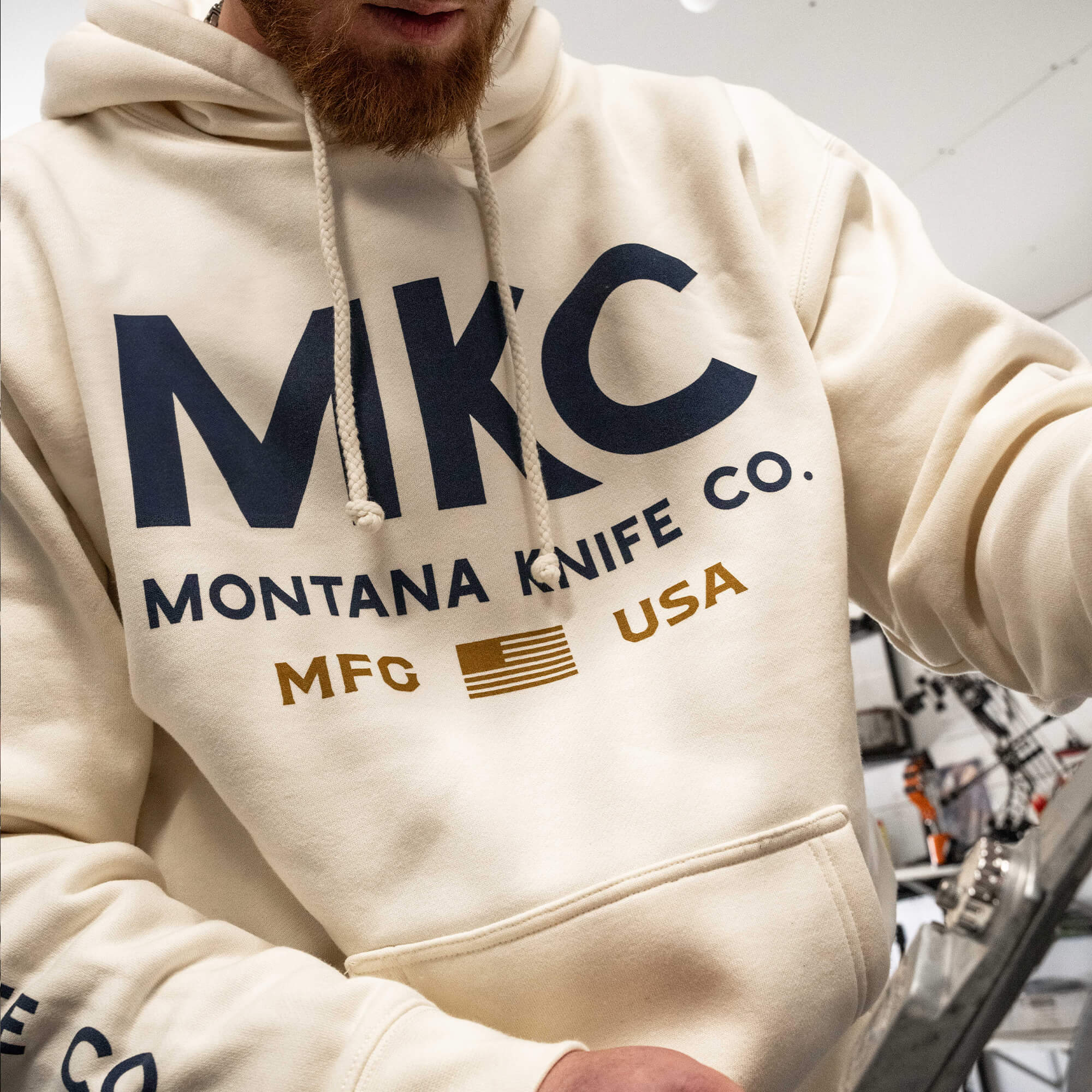 MKC LARGE LOGO HOODIE - BONE