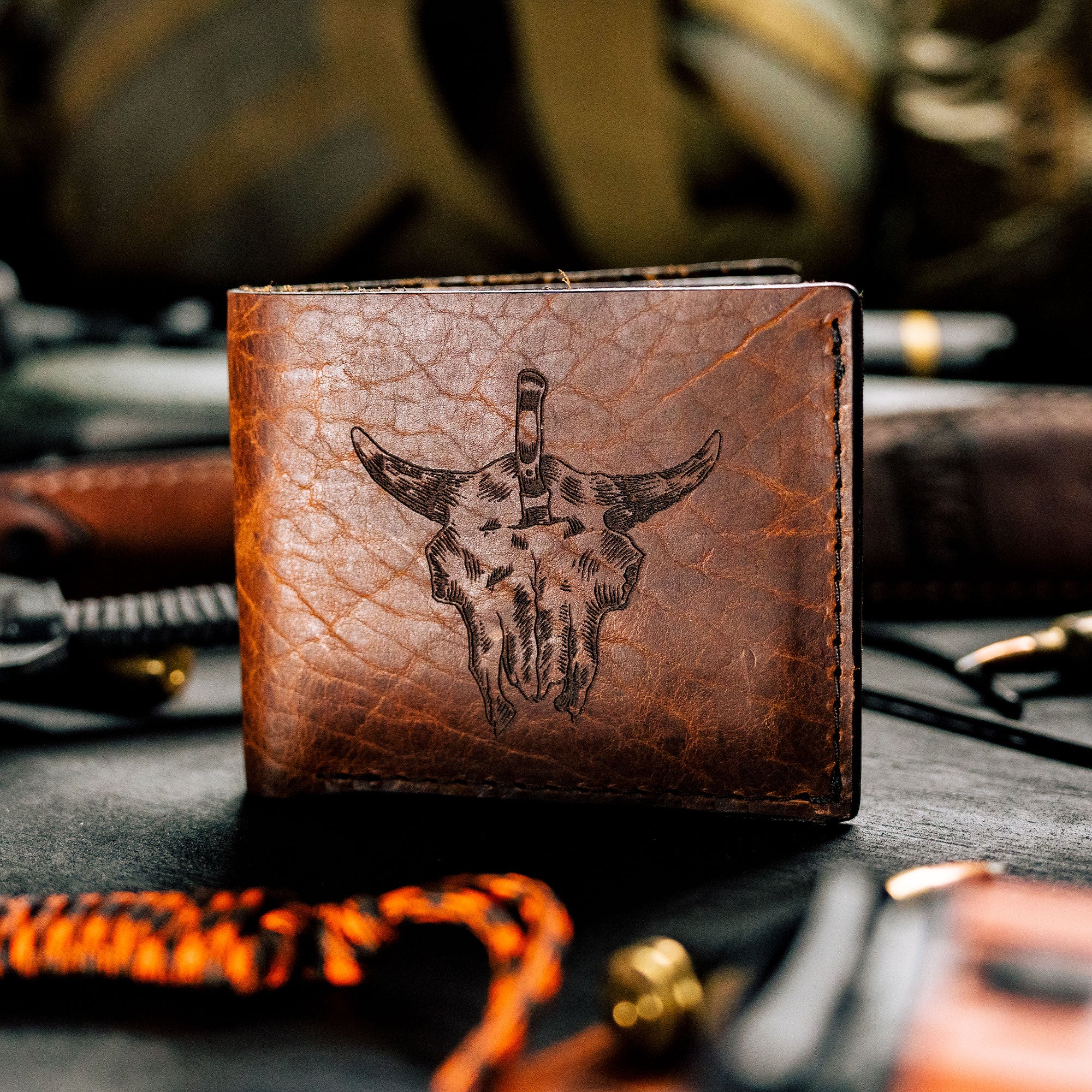 MKC BISON SKULL - LEATHER WALLET