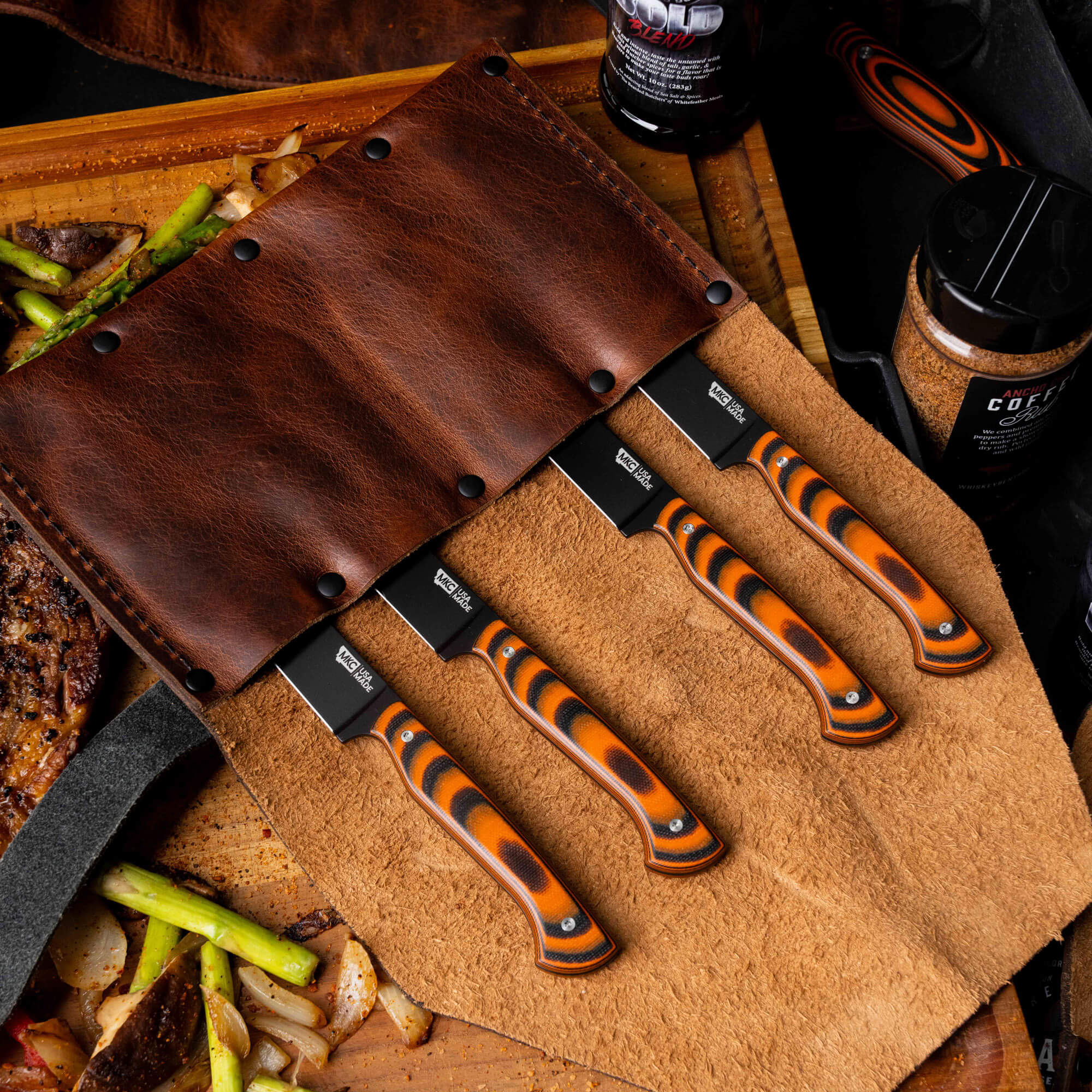 MKC STEAK KNIVES (SET OF 4) - PVD - ORANGE/BLACK