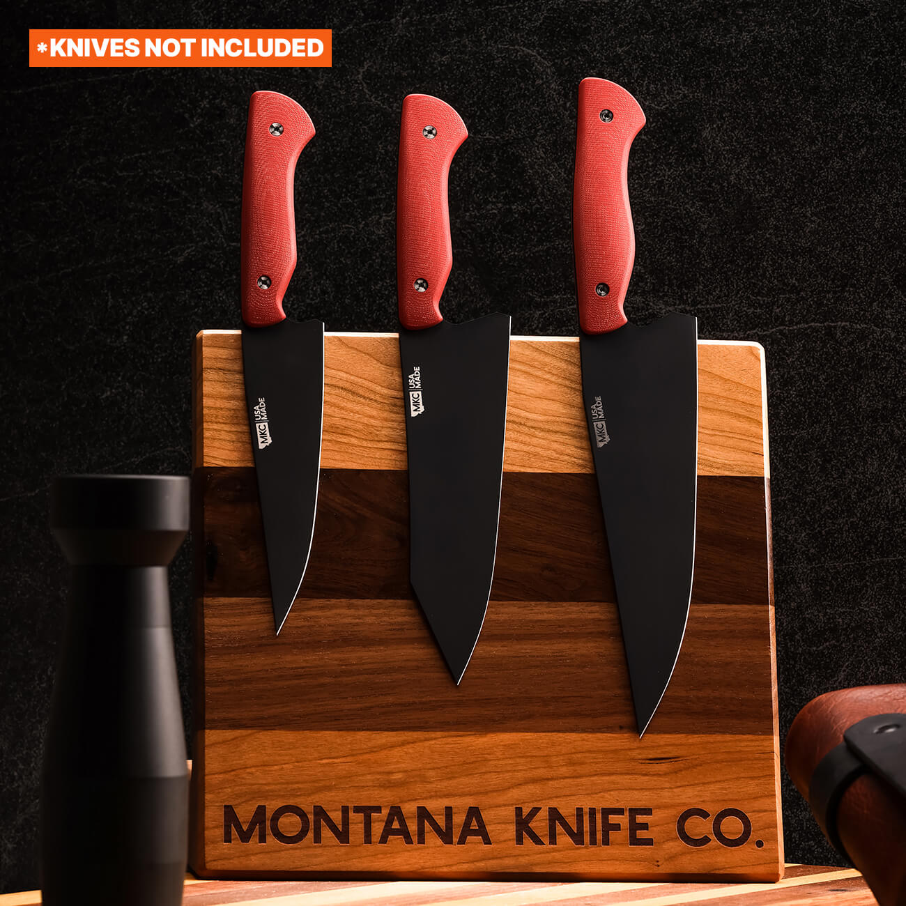 LIMITED EDITION MKC CULINARY KNIFE STAND - DARK WOOD FINISH