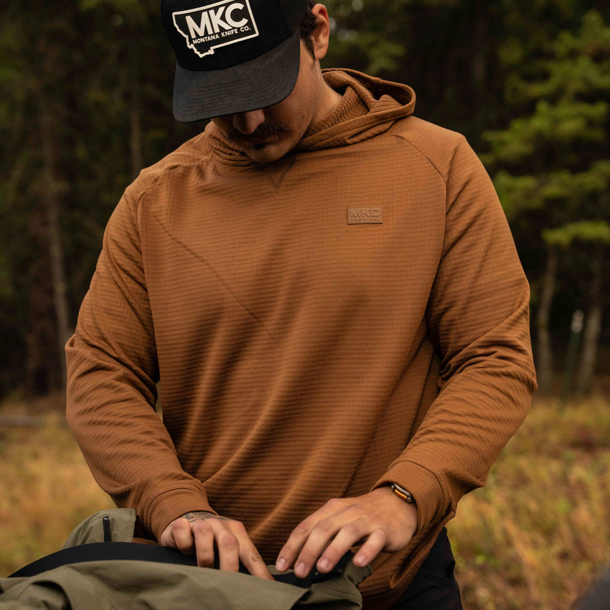 MKC WAFFLE KNIT PERFORMANCE HOODIE - COYOTE
