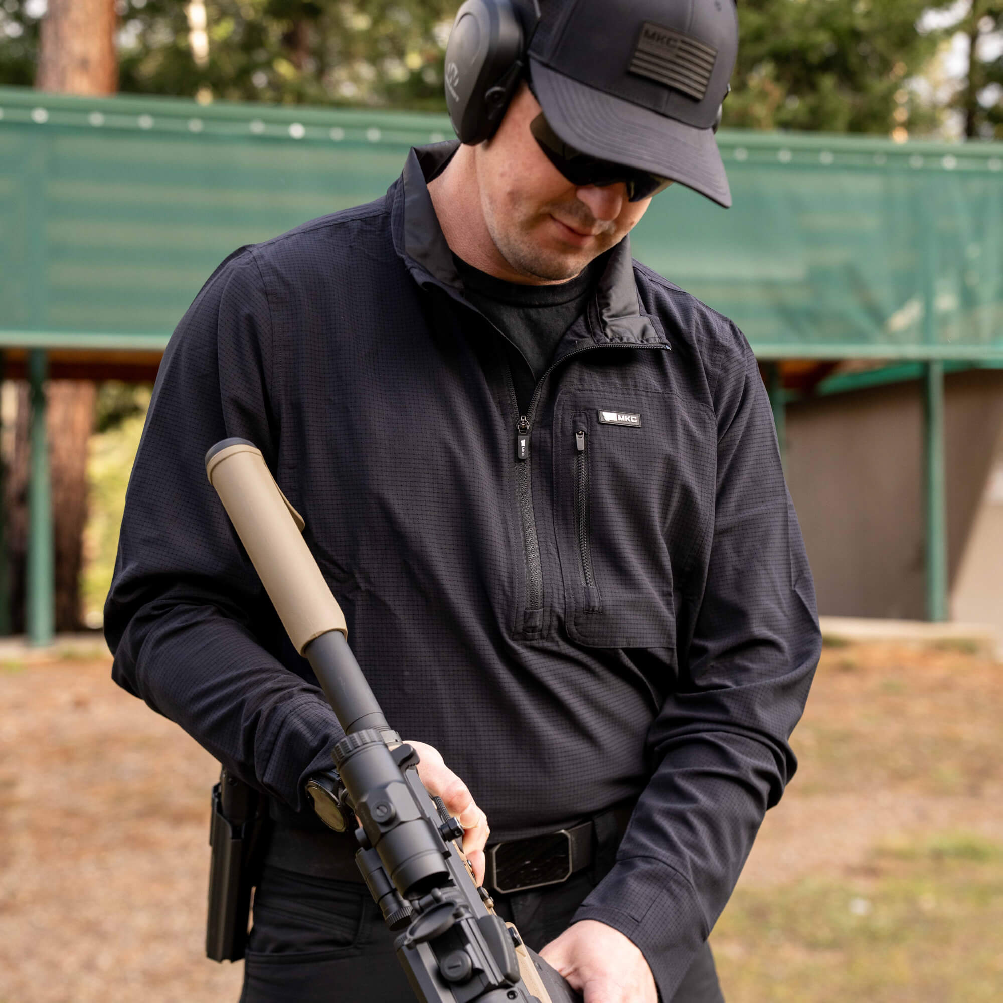 ウェア Miket 011-AIRLITE-TACTICAL-ZIP-BLACK