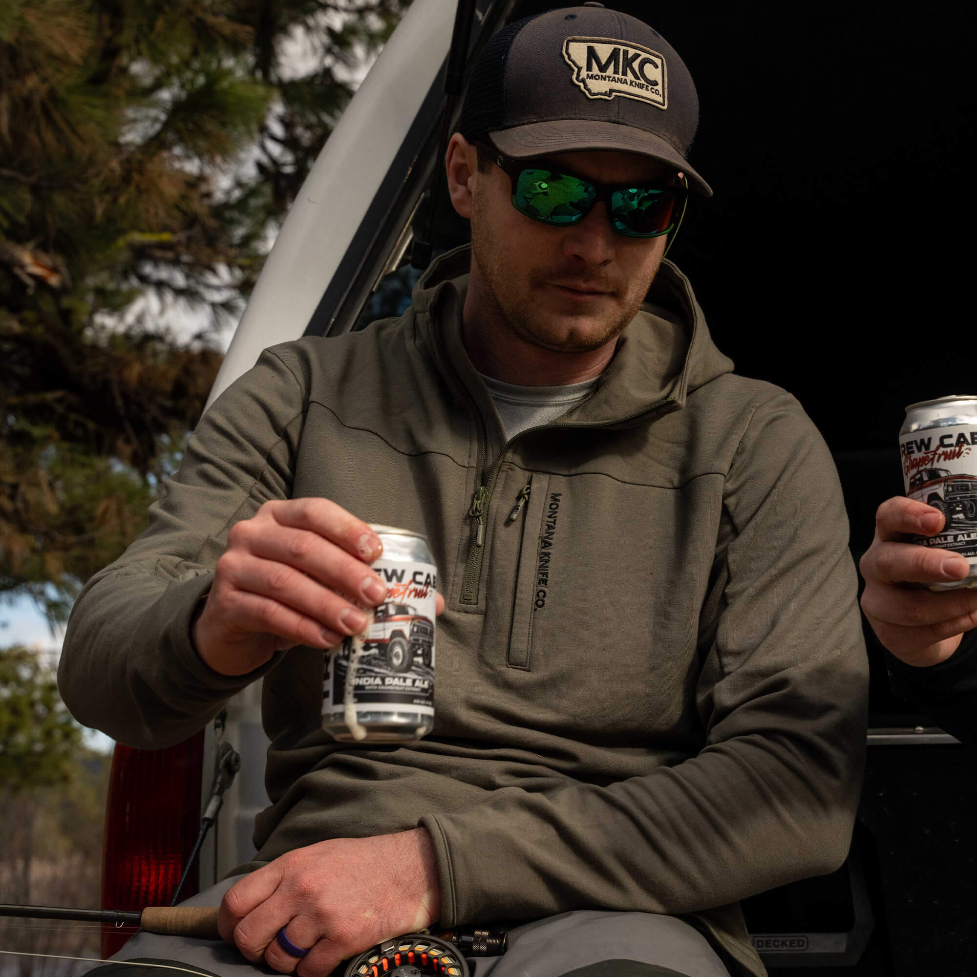 Highline Half-Zip Hoodie - Olive | Montana Knife Company