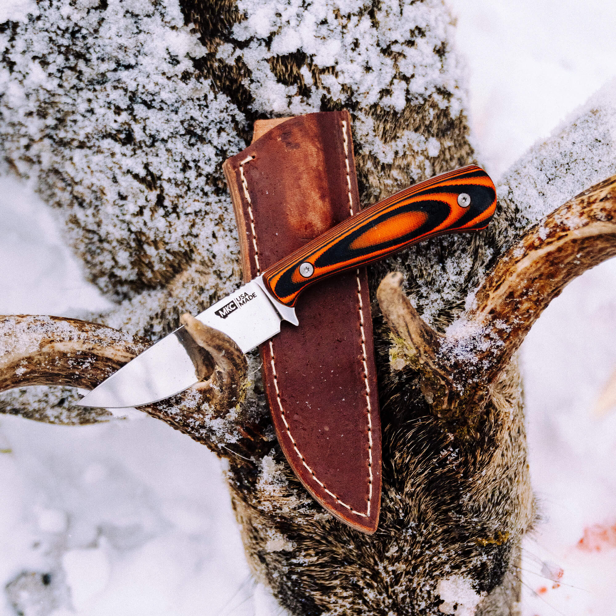 MKC WHITETAIL VERTICAL LEATHER SHEATH