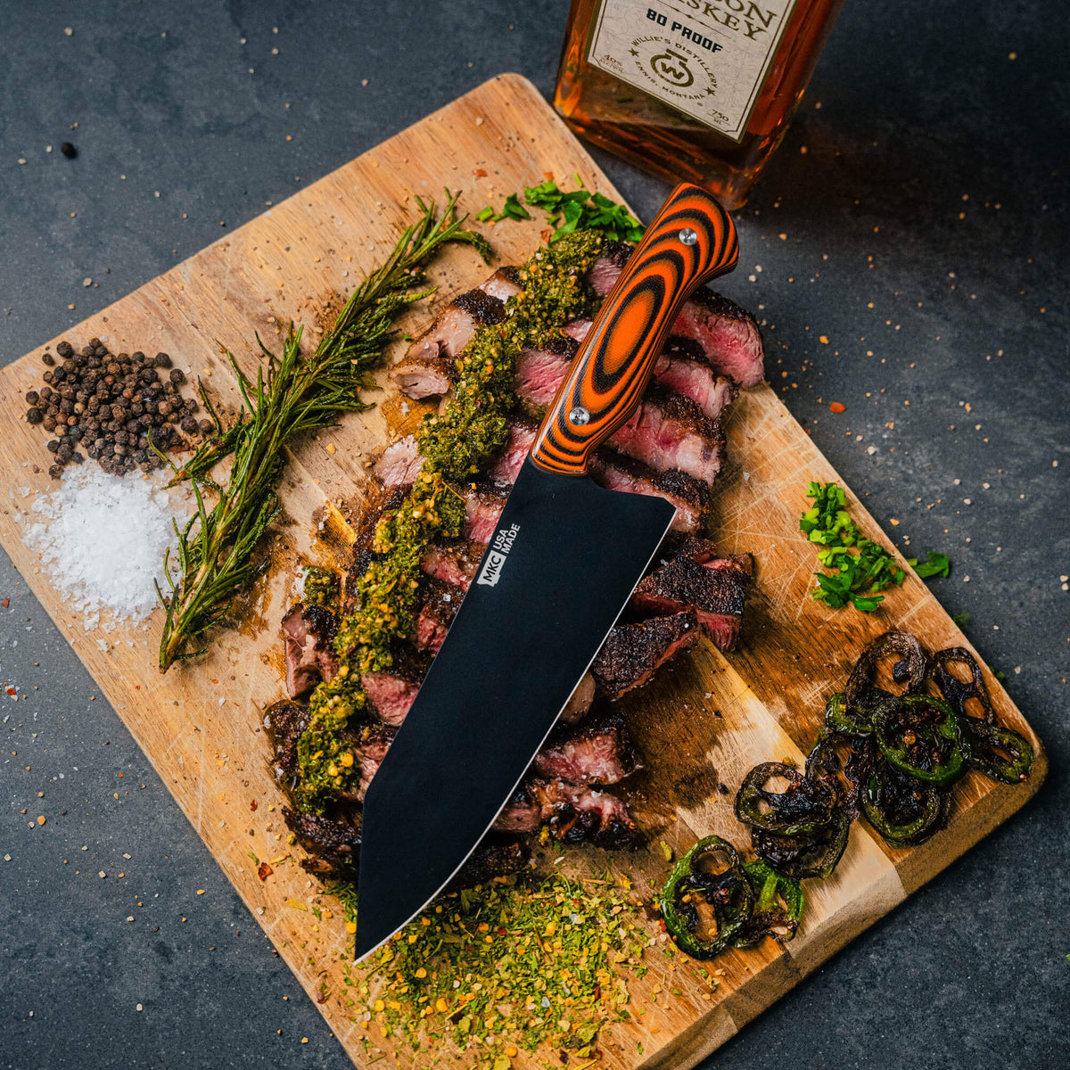 SMITH RIVER SANTOKU - ORANGE & BLACK