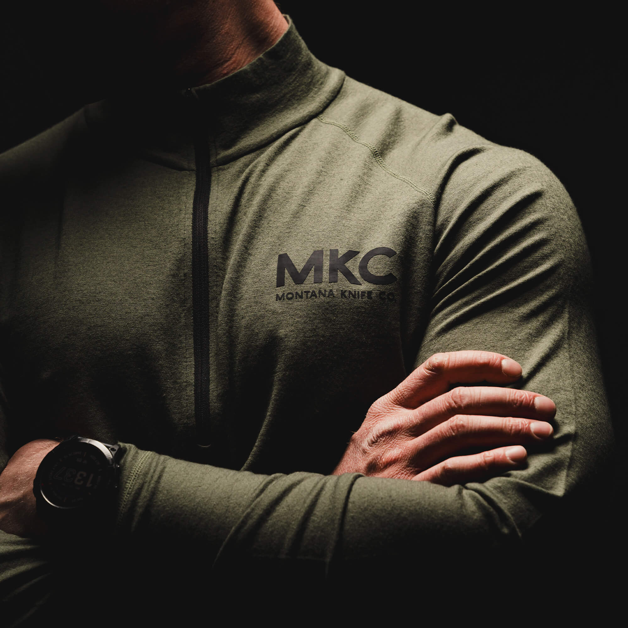 Range Line Pro Quarter Zip - Olive | Montana Knife Company