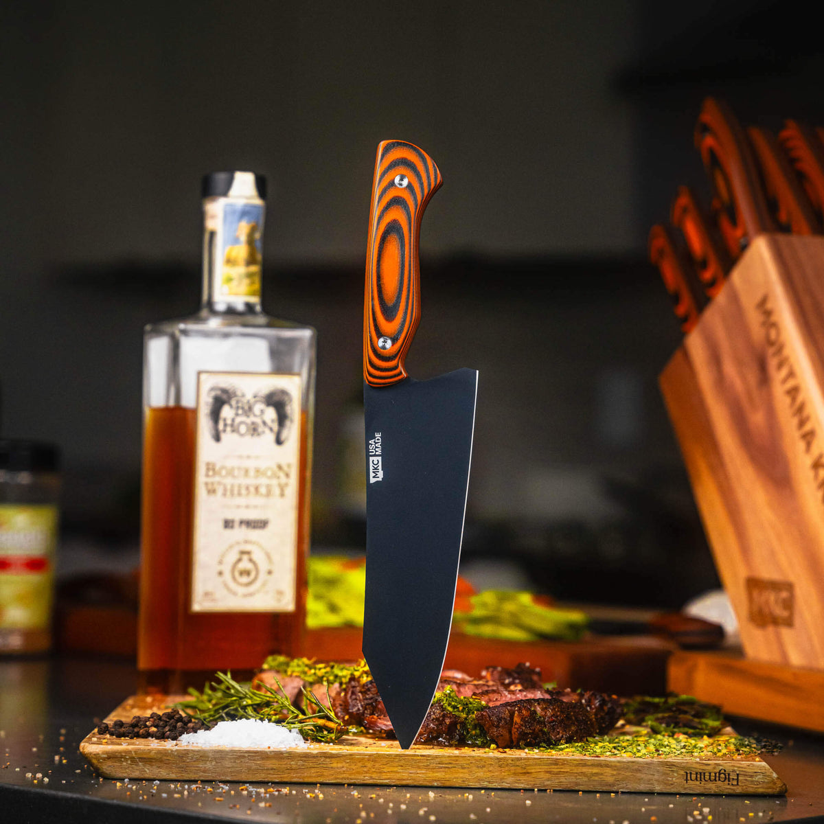 SMITH RIVER SANTOKU - ORANGE & BLACK