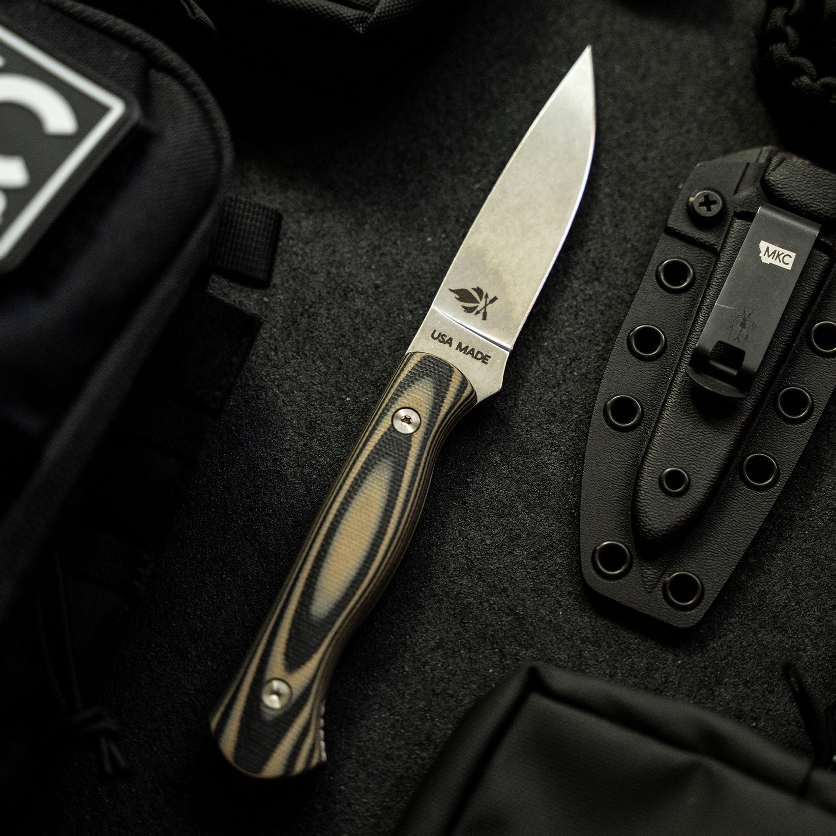 FIELDCRAFT SURVIVAL KNIFE TAN & BLACK