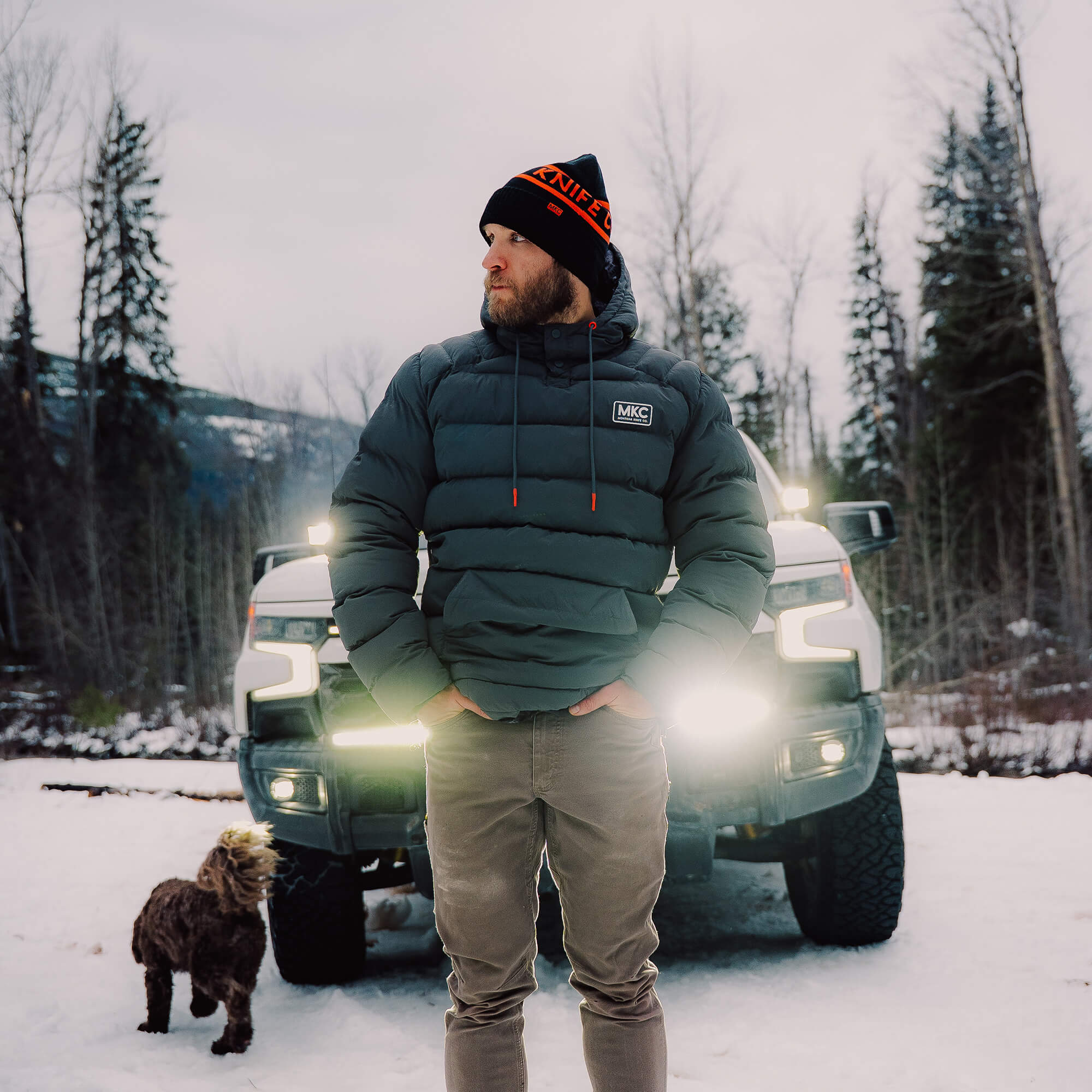OBERLIN PULLOVER PUFFY JACKET - CHARCOAL