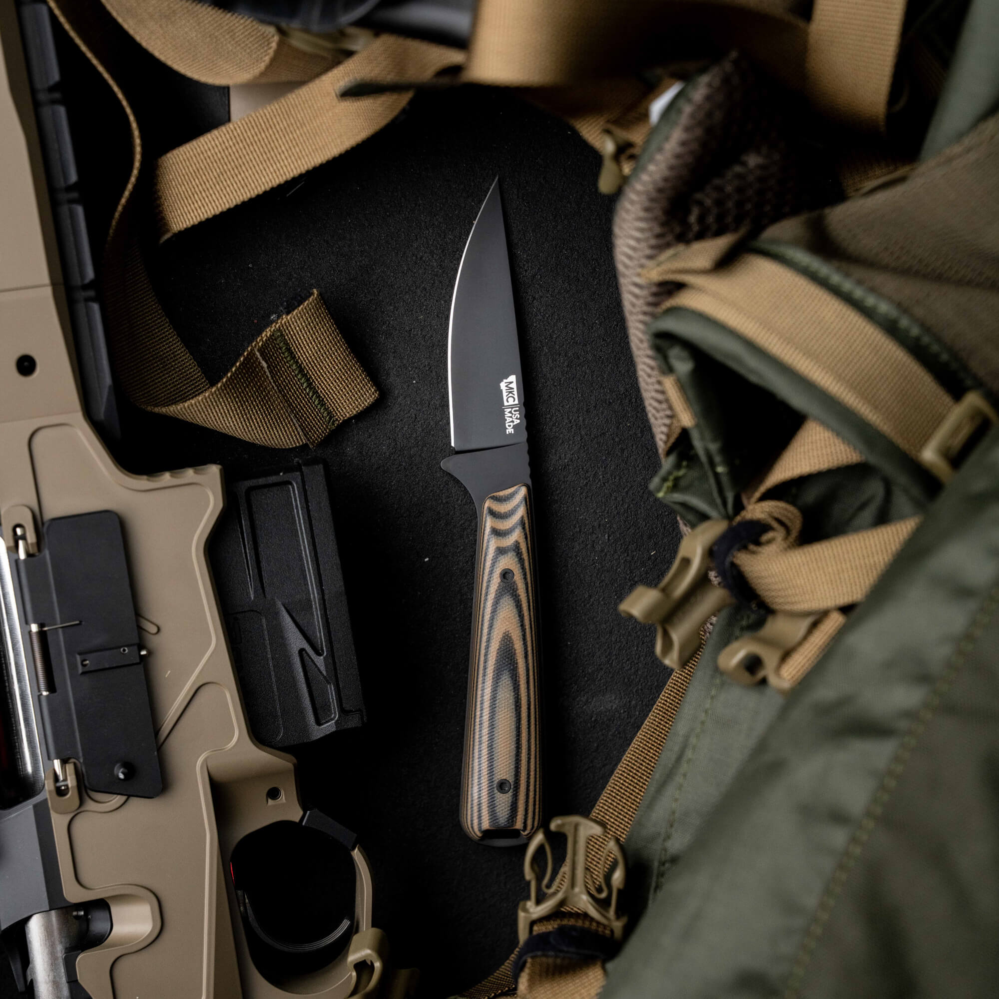 Flattail - PVD - Tan & Black | Montana Knife Company