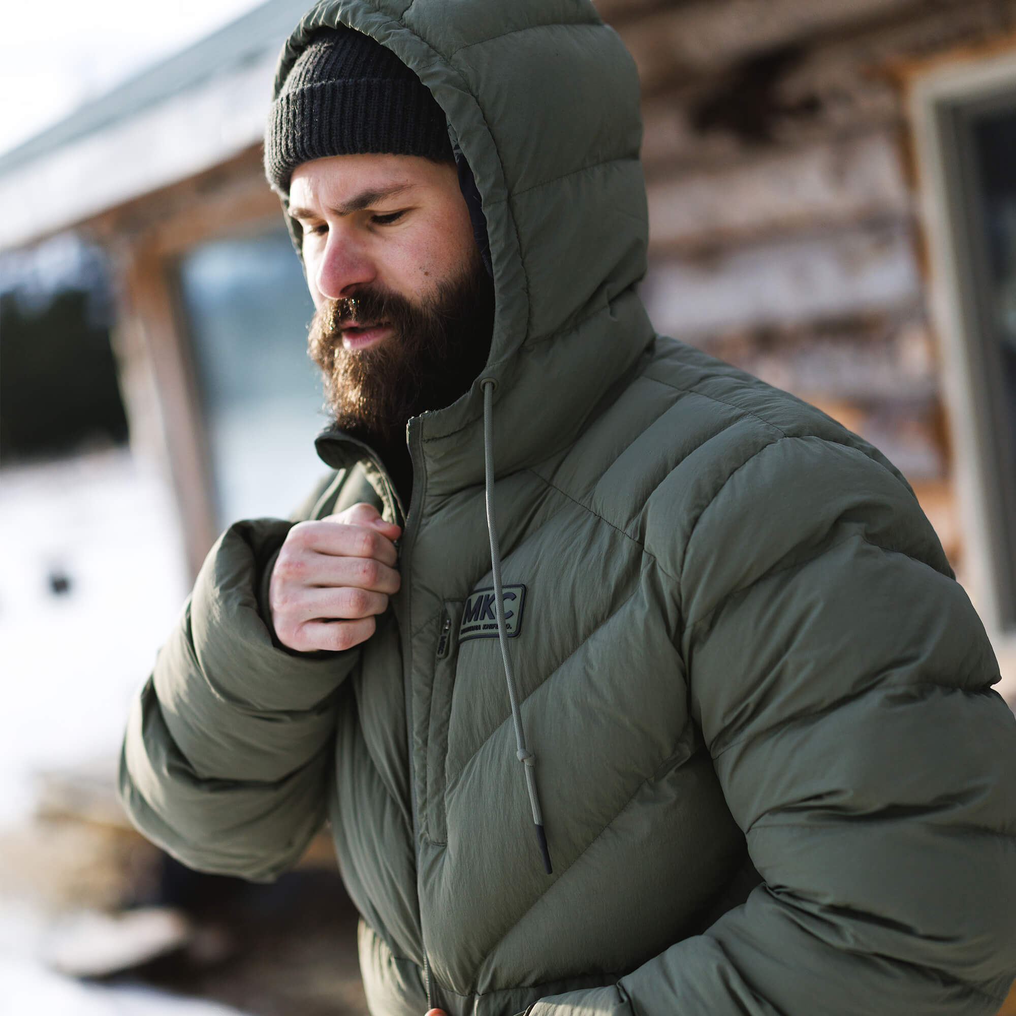 GRINNELL PUFFY ZIP JACKET - OLIVE