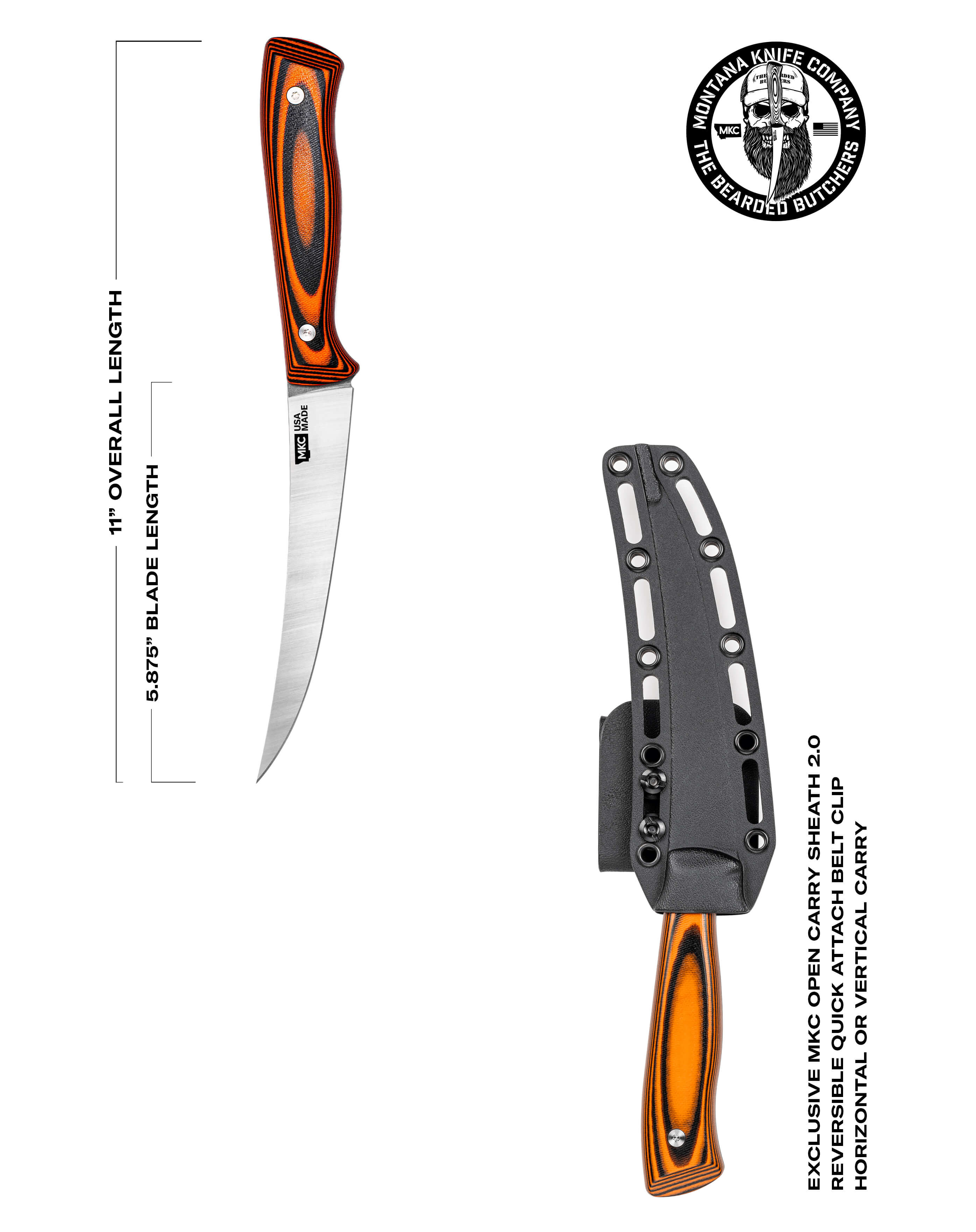 BONING BUTCHER KNIFE - ORANGE/BLACK