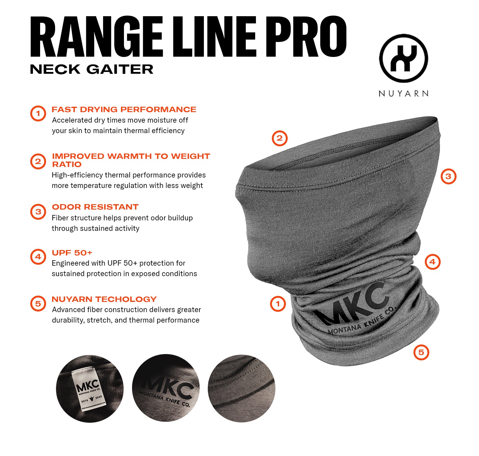 RANGE LINE PRO NECK GAITER - CHARCOAL