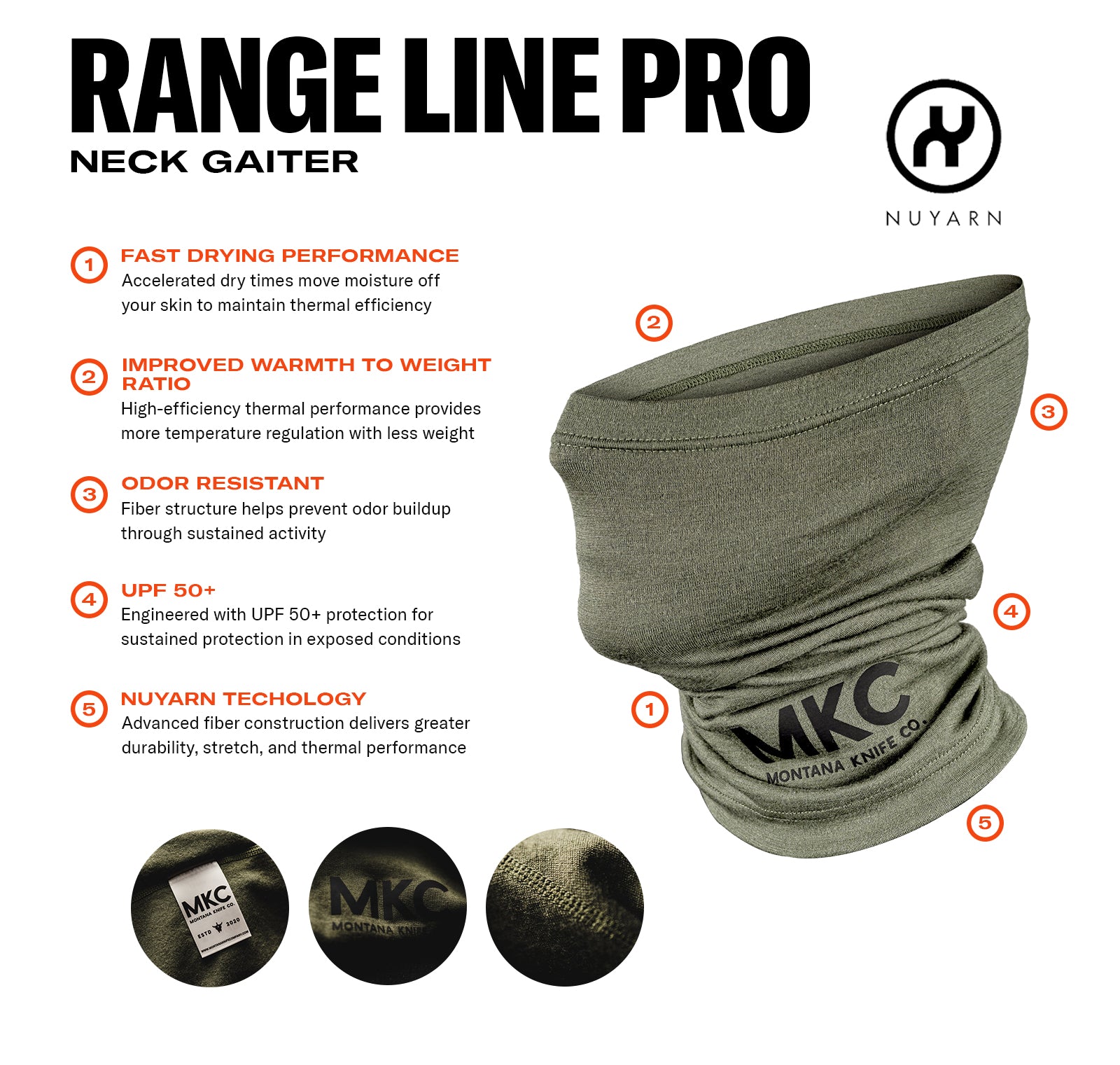 RANGE LINE PRO NECK GAITER - OLIVE