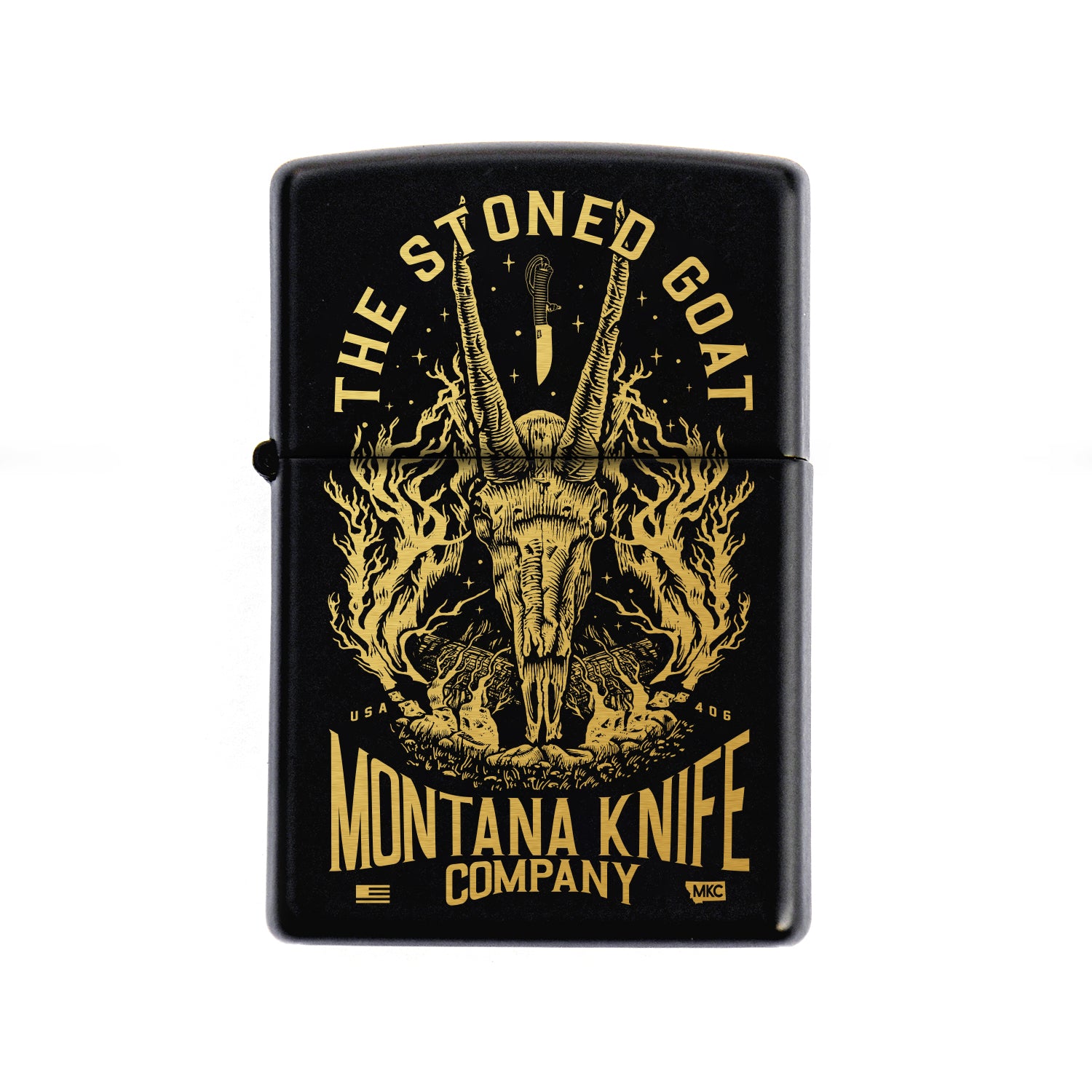 THE STONED GOAT - TRADITIONAL WINDPROOF ZIPPO LIGHTER - USA MADE