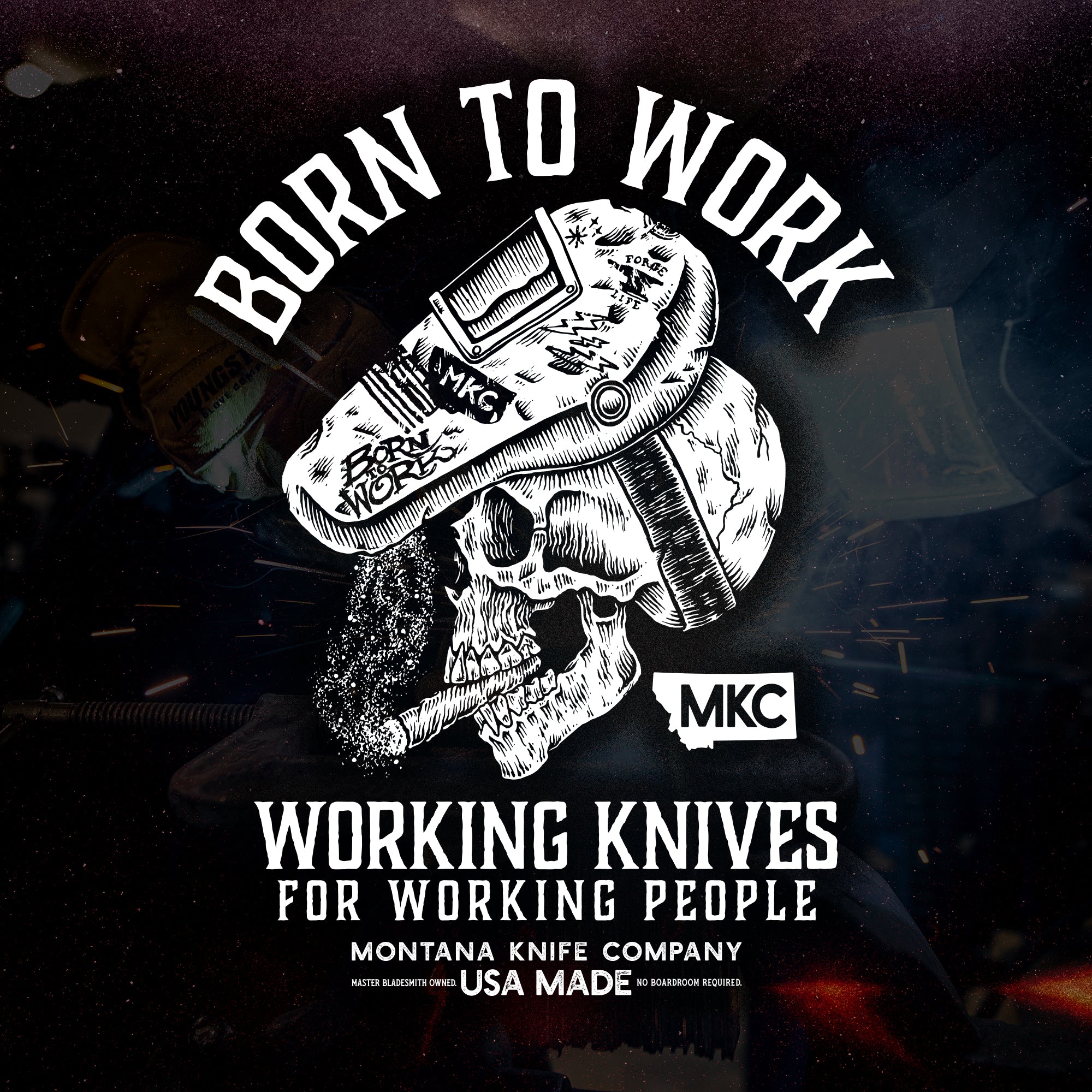 MKC BORN TO WORK TEE - USA MADE
