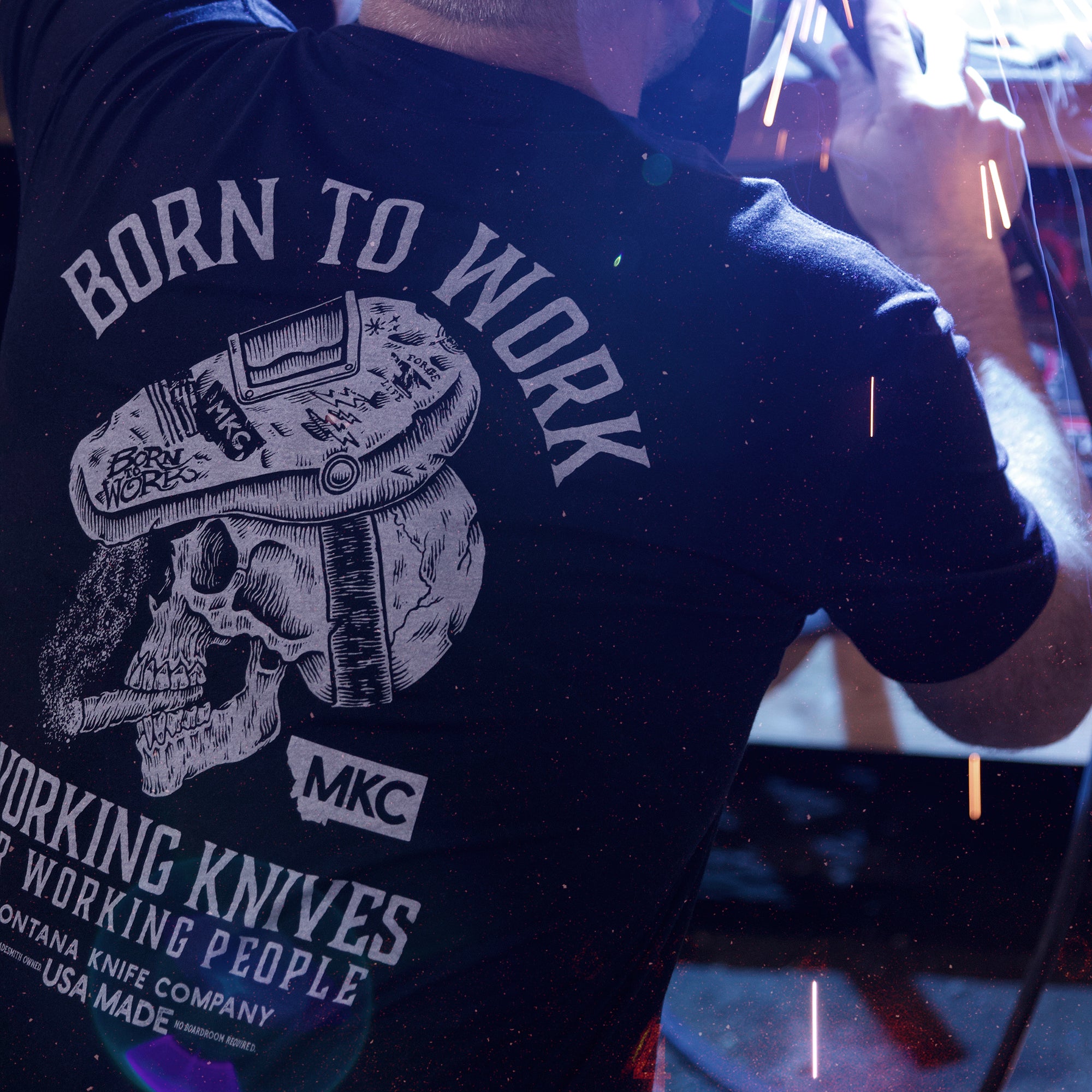 MKC BORN TO WORK TEE - USA MADE